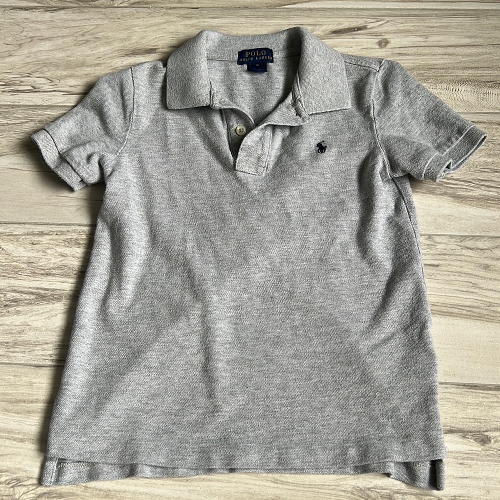 • Polo Ralph Lauren gray polo shirt, 6 •